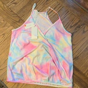Aokosor tie dye surplus racer back tank s